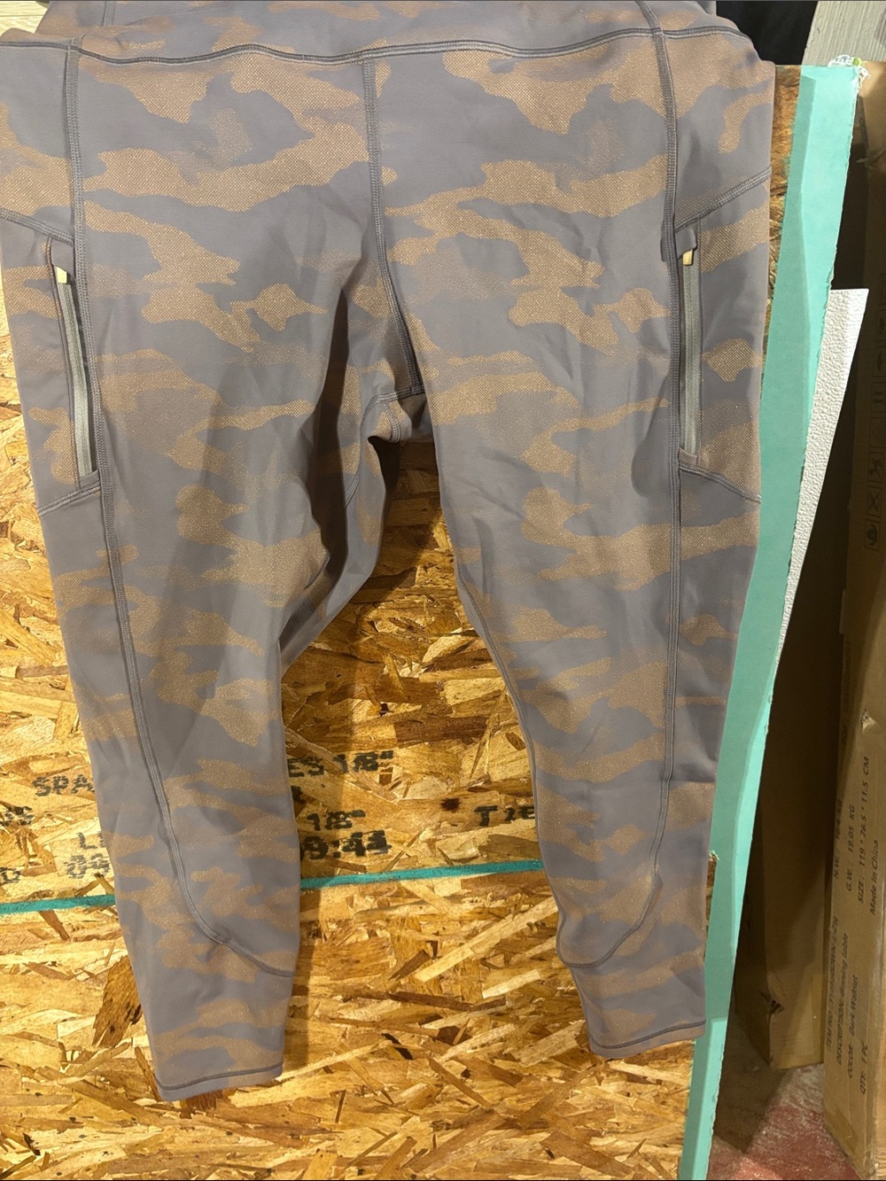 Athleta Grayish purple and gold Camo Rainier Leggings